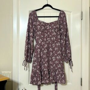 Purple floral summer dress